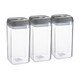 image 1 of Argon Tableware 3x Food Storage Containers - 1.2 Litre - Grey Airtight Plastic Storage Pantry Food Organiser with Flip Lock Lid