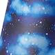 image 3 of Modern Navy Blue Childrens Lamp Shade with Bright Gold Stars and White Clouds | Blue | 10"