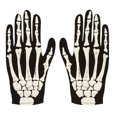 Skeleton Gloves Adults Halloween Fancy Dress