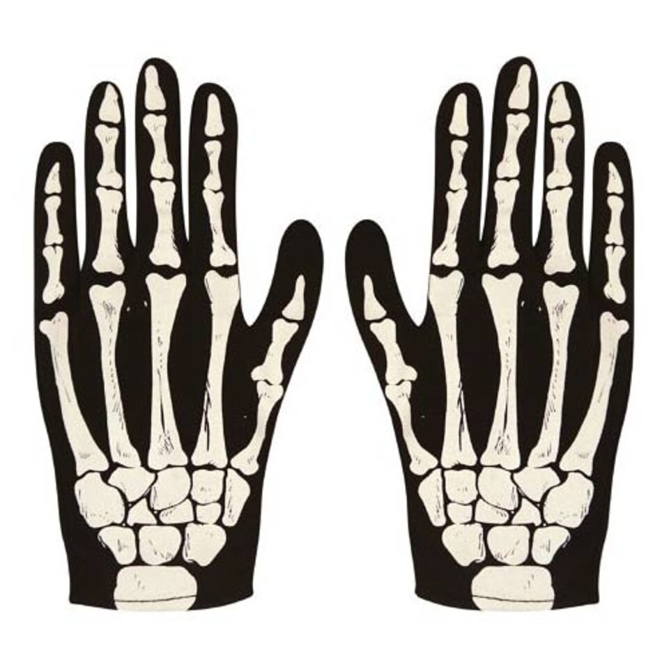 Skeleton Gloves Adults Halloween Fancy Dress