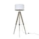 image 1 of ValueLights Brown Floor Lamp Drum White Shade | Brown