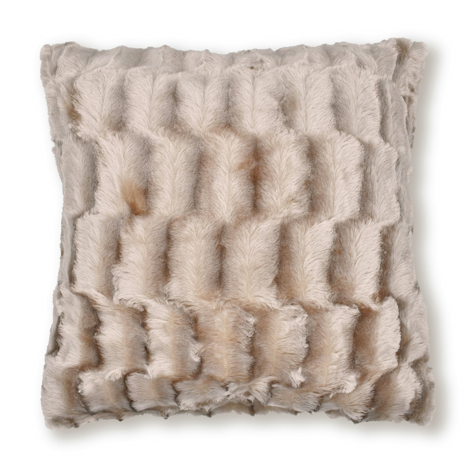 Soft Snug Fur Cushion - 43cm x 43cm | Cream | Natural