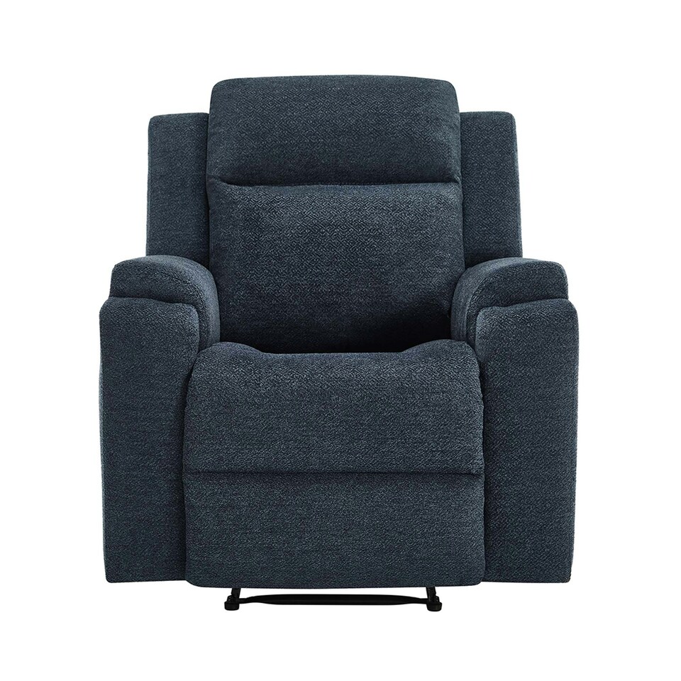 image 1 of Orka Manual Recliner Chenille Fabric Chair Blue