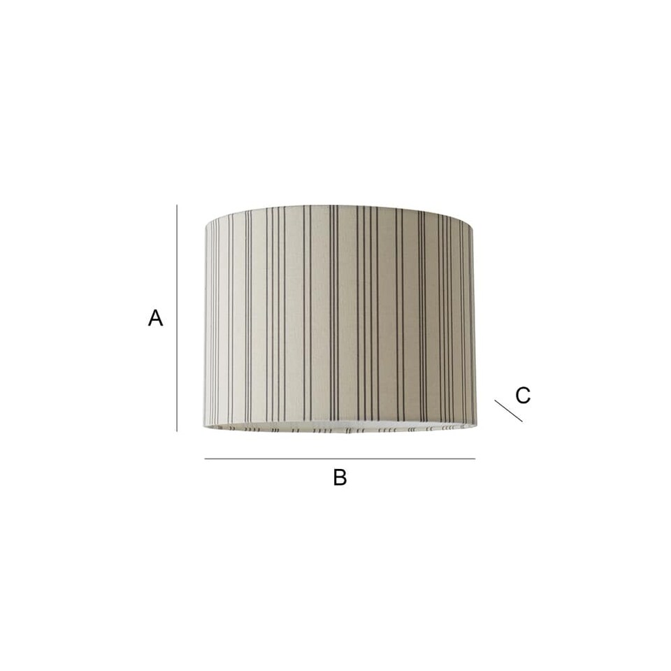 image 1 of ValueLights Hallie Natural Stripe Large Ceiling Lamp Shade & Bulb | Brown
