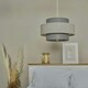 image 3 of ValueLights Weaver Dark & Light Grey Herringbone Lamp Shade Grey