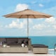 image 2 of Outsunny 3(m) Wooden Garden Parasol Sun Shade Outdoor Umbrella Khaki