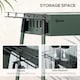 image 5 of Outsunny Portable Charcoal Barbecue Grill with Seasoning Baskets and Hooks