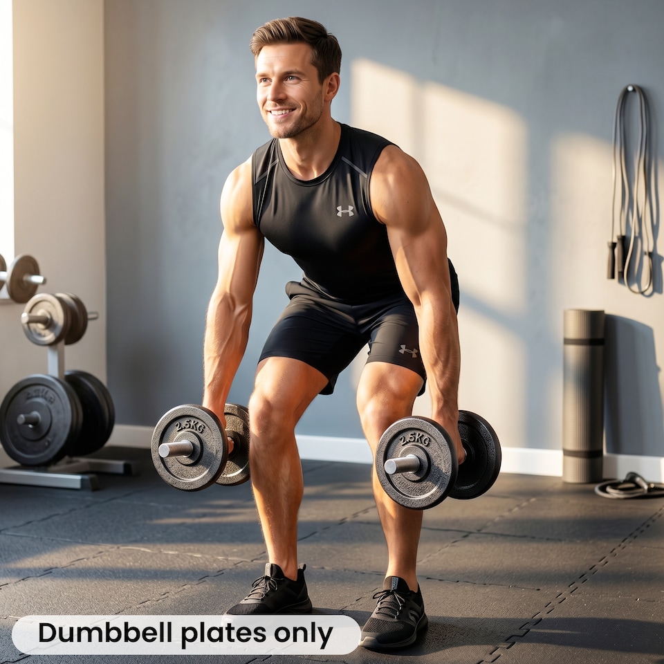 image 1 of SPORTNOW Weight Plates Set, 1"/2.5cm Weight Disc Pair, 4 x 2.5kg