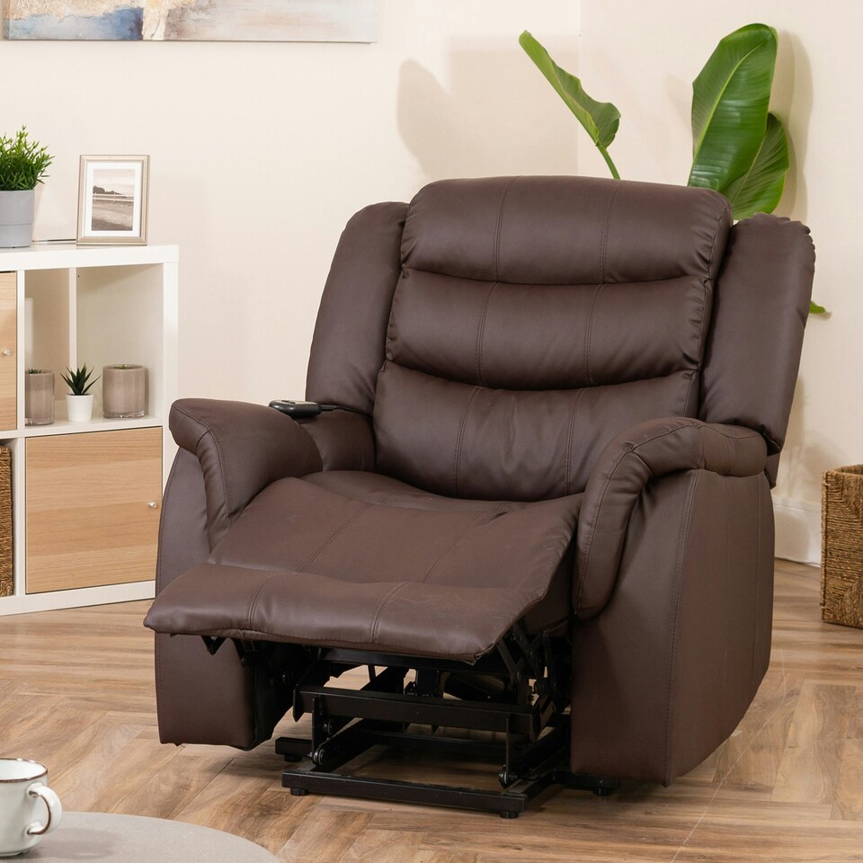 image 1 of Almeira Electric Riser Recliner with Massage and Heat - Brown