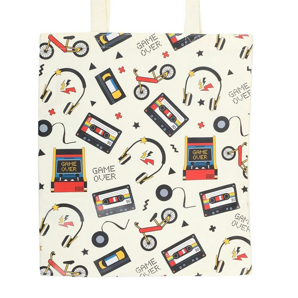 image 1 of Retro Print Shopping Tote bag Multi