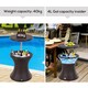 image 6 of Outsunny PE Rattan Ice Bucket Table, Height Adjustable Liftable Outdoor Drinks Cooler, 52 cm Round Garden Beer Cocktail Table with Lid for Bar, Patio, Terrace, Brown