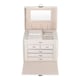 image 2 of Living and Home Jewellery Box Storage Organiser with Lock & Mirror - White | White