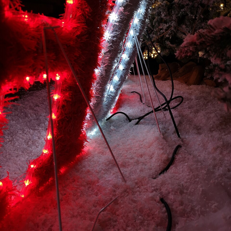 image 1 of 3m x 60cm LED Tinsel HO HO HO Christmas Sign Decoration with 504 Red and White LEDs