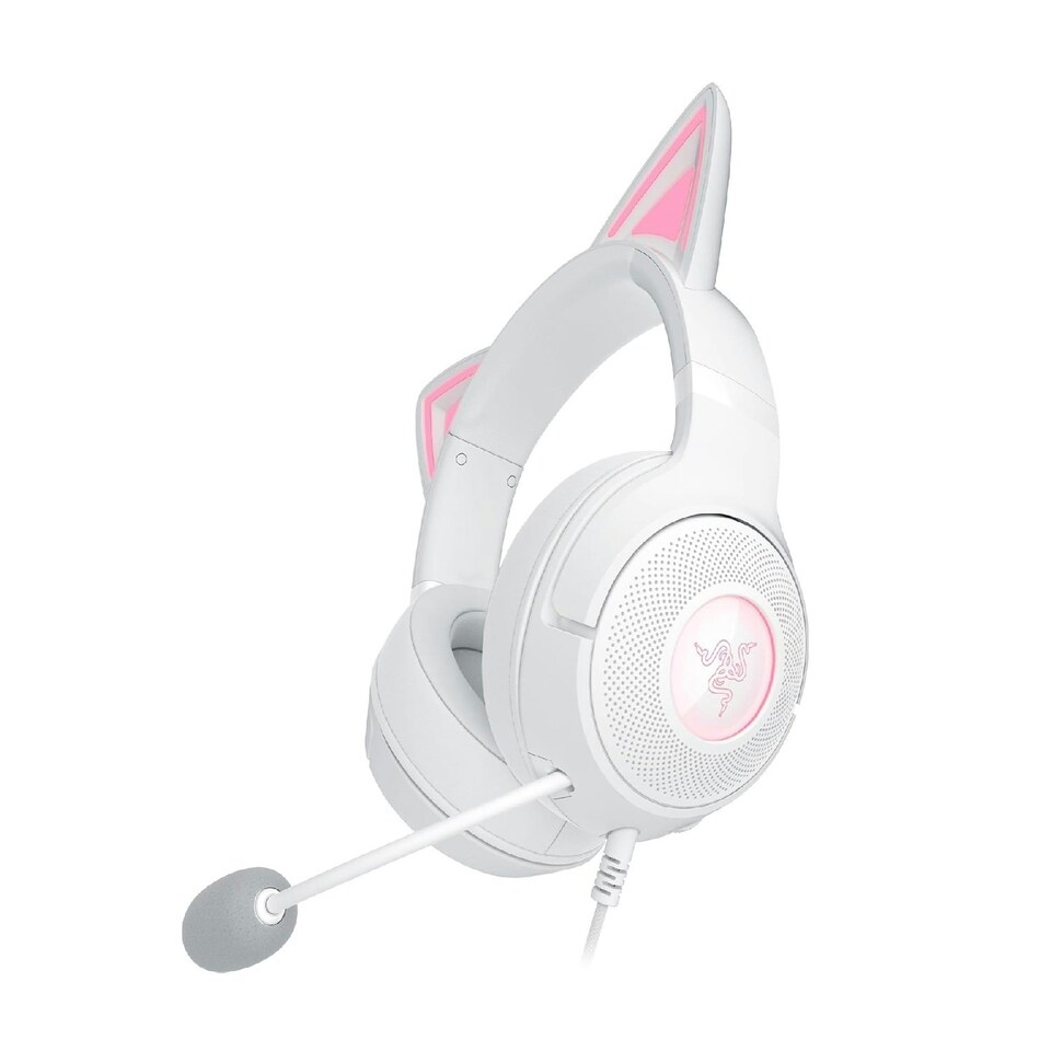 image 1 of Razer Kraken Kitty V2 Gaming USB Headset White Chroma RGB and Kitty Ears White