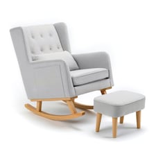 Babymore Lux Nursing Chair with Stool - Grey Grey