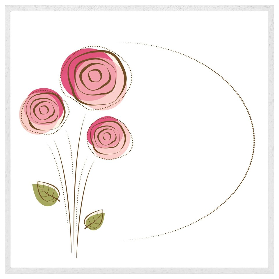 image 1 of Rose drawing (Picture Frame) White | L