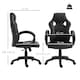 image 3 of Vinsetto Gaming Chair Faux Leather Swivel Computer Racing Gamer Desk Chair for Home Office with Wheels, Black