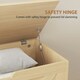 image 4 of HOMCOM Storage Trunk with 2 Safety Hinges, 80cm, Natural Wood Finish | Brown | 80 x 40 x 45 cm