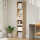 image 9 of HOMCOM 6-Tier Bookcase, Tall Narrow Bookshelf with Drawer, Door, Adjustable Shelf, Modern Display Standing Shelving Unit for Living Room, Home Office, Bedroom, 30 x 24 x 158 cm, Natural Wood Finish | Brown | Natural wood finish