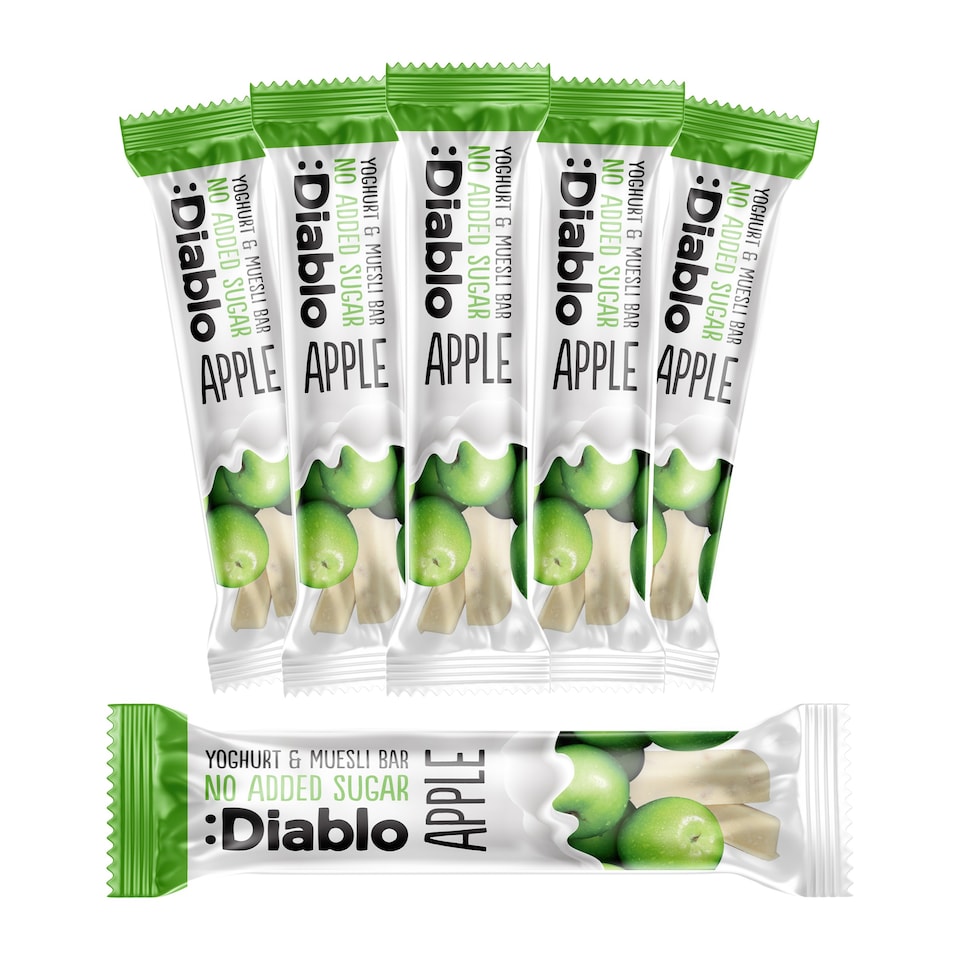 image 1 of Diablo No Added Sugar Yoghurt and Apple Muesli Bar 30g 6 Pack
