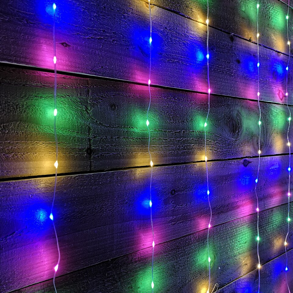 image 1 of 2.1m 300 LED Indoor Outdoor Party Curtain Christmas Lights in Multi-Coloured