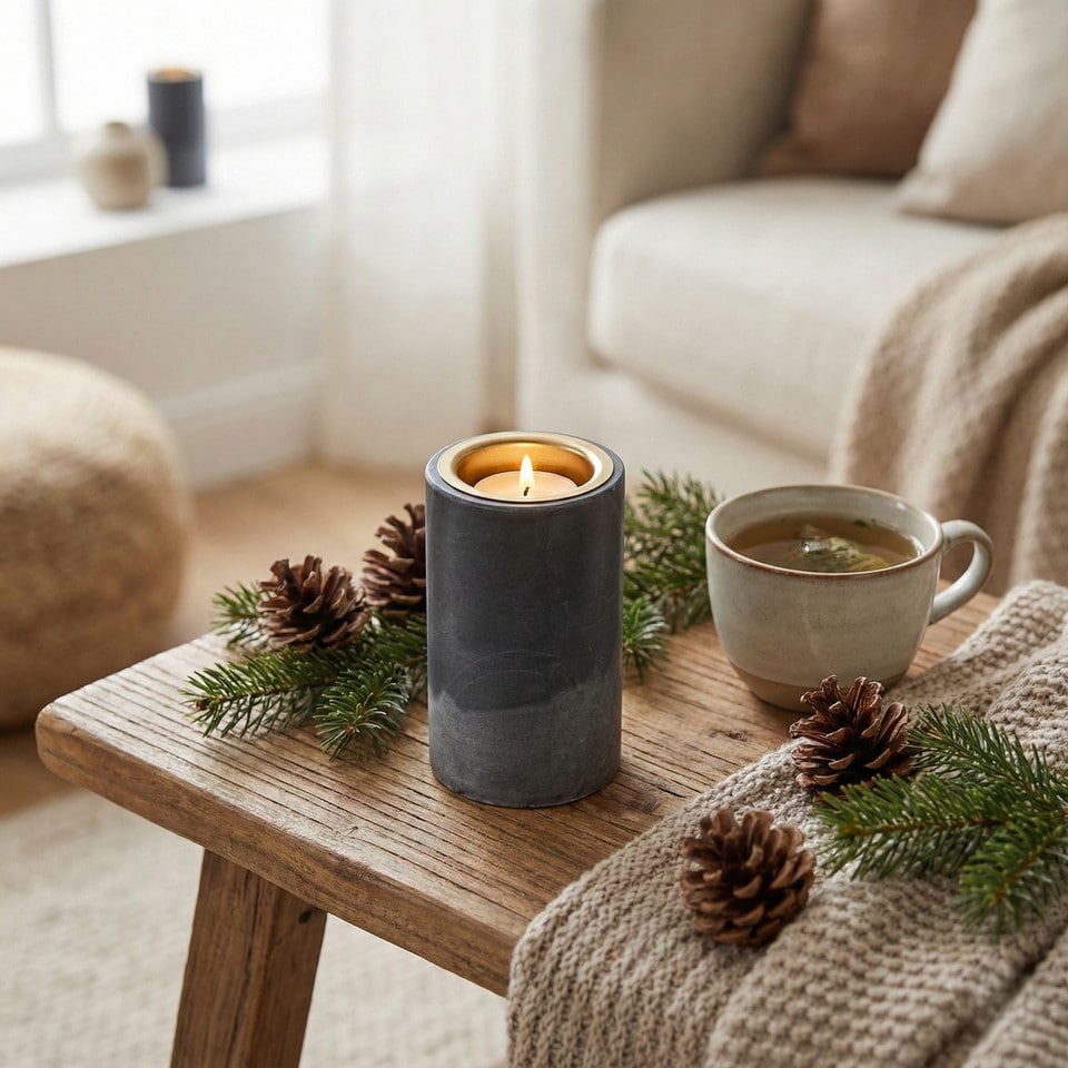 image 1 of Natural Marble Stone Votive Tea Light Candle Holder Home Decor Centrepiece Gift | Multi | 2 Holder 7cm