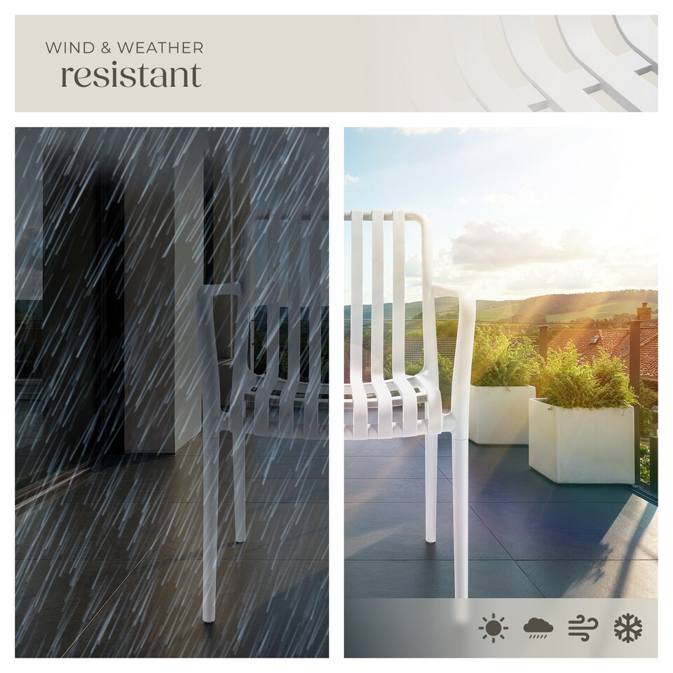 image 1 of Garden Chairs Alcudia - weather-resistant, durable and long-lasting plastic | Cream | cream | One Size | 2