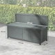 image 5 of Outsunny Wood Storage Bench for Patio, Outdoor Garden Seating, Brown Grey