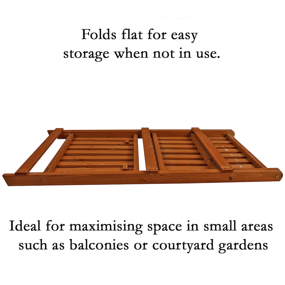 image 1 of Wooden Shelf Foldable Rack Flower Plant Pot Stand Storage Display Holder 3 Tier