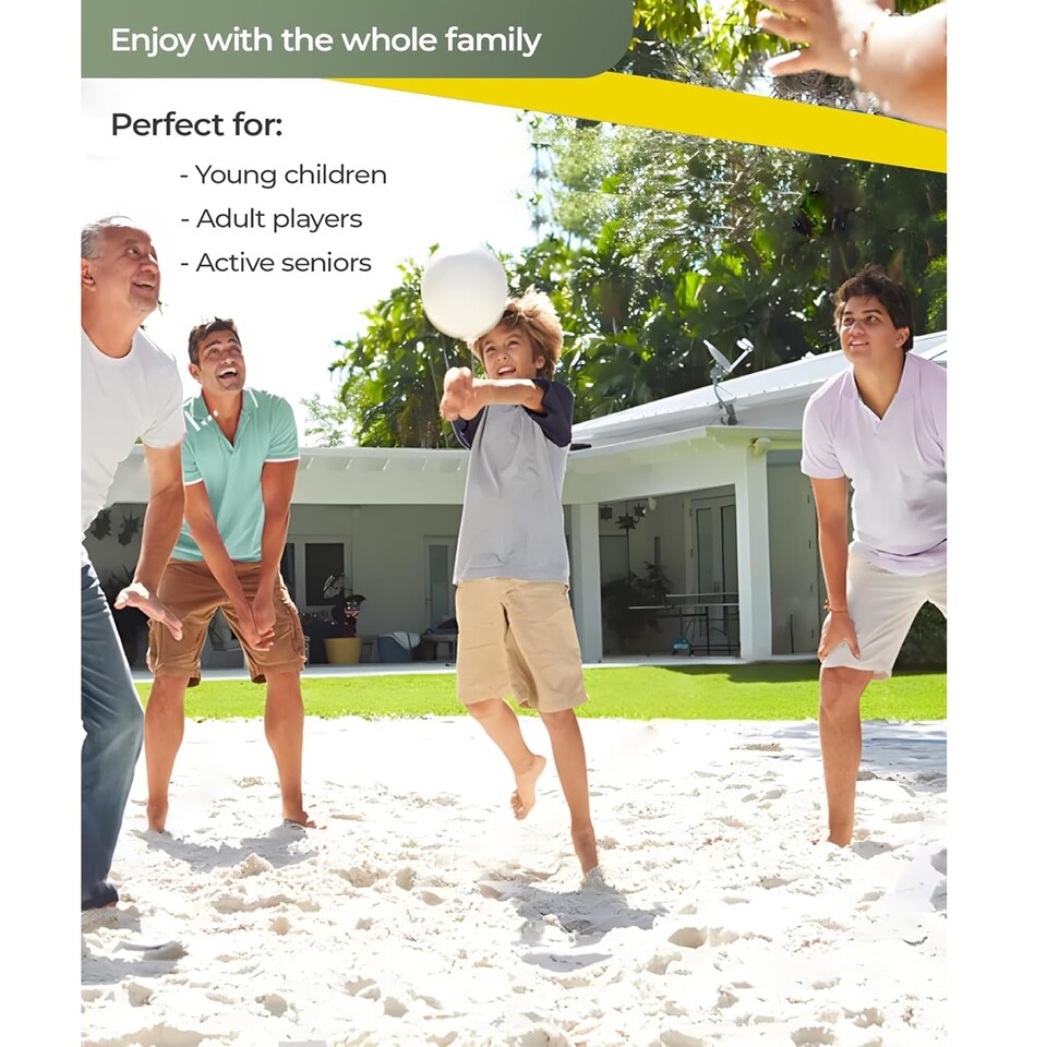 image 1 of Gr8 Home Yellow Black 4m Badminton Net Post Set Portable Volleyball Pickleball Tennis