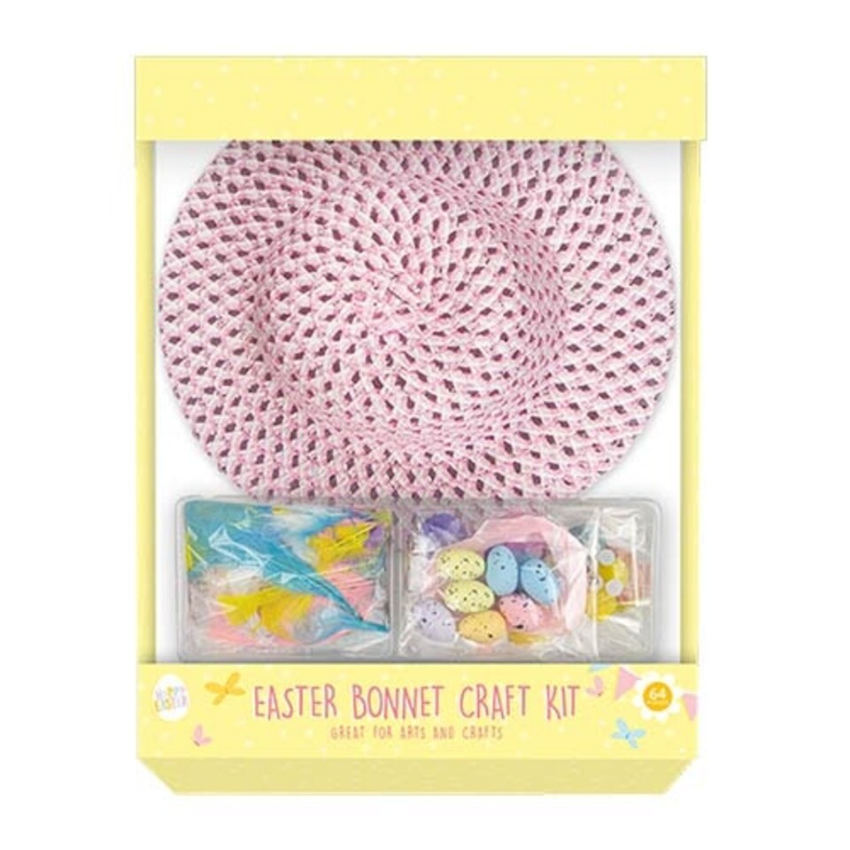 image 1 of Pink Easter Spring Bonnet DIY Craft Kit