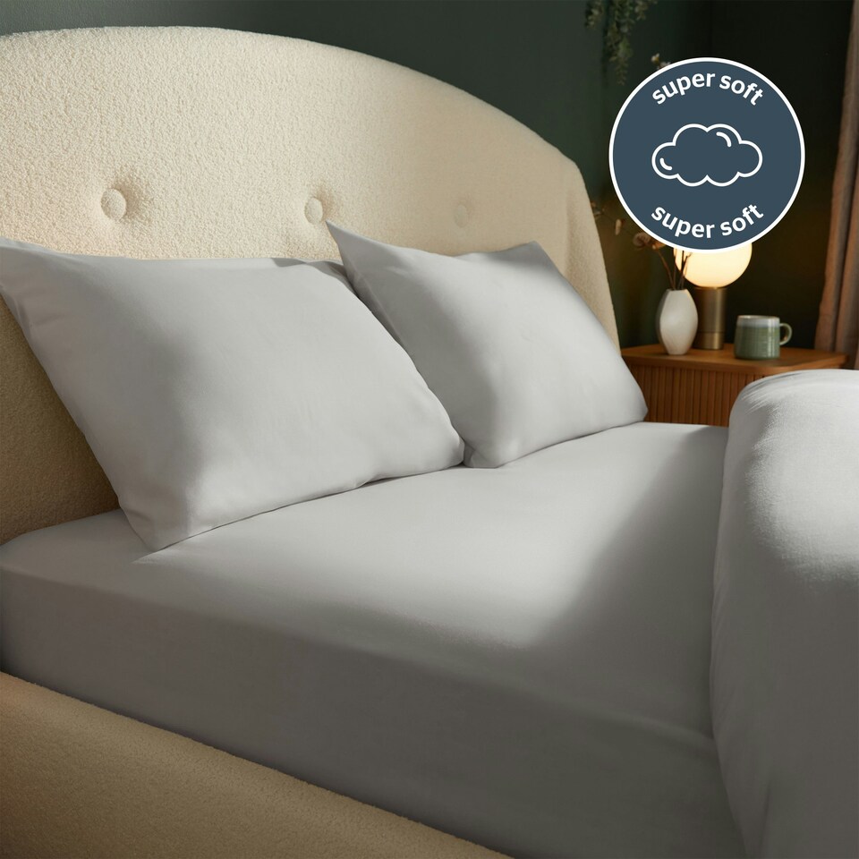 image 1 of Silentnight 100% Brushed Cotton Fitted Sheet Grey | Double