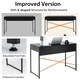 image 6 of COSTWAY Computer Desk Wooden Writing Workstation Black Black