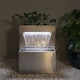 image 4 of Planter & Waterfall Cascade Silver Stainless Steel Outdoor Water Feature with Lights H89cm