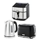 image 1 of GEEPAS 1.7L Illuminating Electric Kettle 2 Slice Bread Toaster & 7.5L Air Fryer Combo Kitchen Set