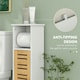 image 5 of HOMCOM Bathroom Cabinet, Slim Bathroom Unit with Adjustable Shelf, White White | Natural bamboo