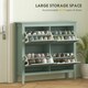image 3 of HOMCOM 4 Drawer Shoe Cabinet with Flip Doors for Hallway, Entryway | Green | 105W x 24D x 95.5H cm | 1
