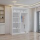 image 3 of Sliding wardrobes 4U Modern Full Mirror Sliding Door Wardrobe Multi Size & Color Options - 120cm White | 120cm