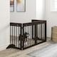 image 6 of PawHut Pet Gate 4 Panel Wooden Dog Barrier Folding Fence w/ Support Feet