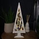 image 2 of 35cm Battery Operated Wooden Lit Tree with Santa Scene Christmas Decoration