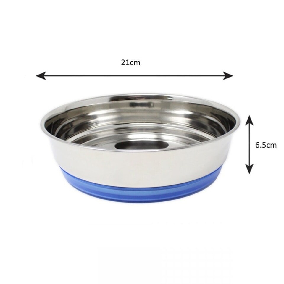 image 1 of Zoon Chow Pet Bowl Stainless Steel 21cm | Blue | 1