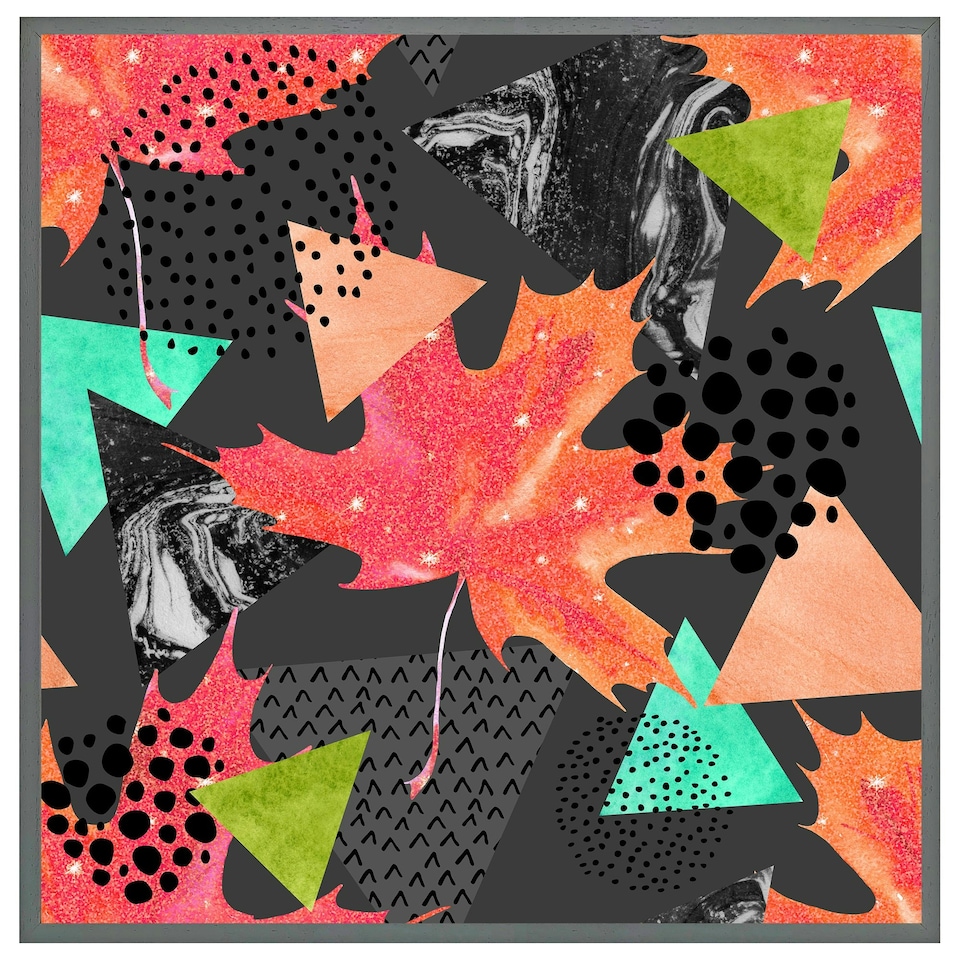 image 1 of Maple leaf geometrics (Picutre Frame) Grey | M