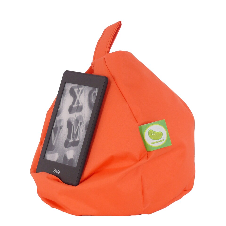 image 1 of Bean Lazy Waterproof Orange Tablet eReader and Book Mini Bean Bag
