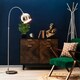 image 2 of BHS Benson Curved Floor Lamp | Silver | Silver | 1