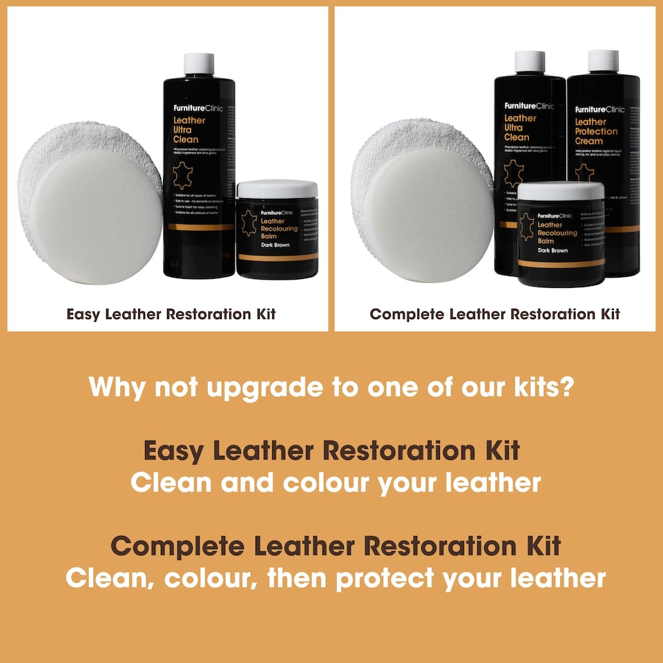 image 1 of Furniture Clinic Leather Recolouring Balm (Cream) - Colour Restorer for Sofas, Chairs, Car Seats & More - Covers Scratches, Scuffs & Fading - 16 Shades Available