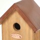 image 5 of Homescapes Wooden Blue Tit Bird Box House with Copper Roof Brown
