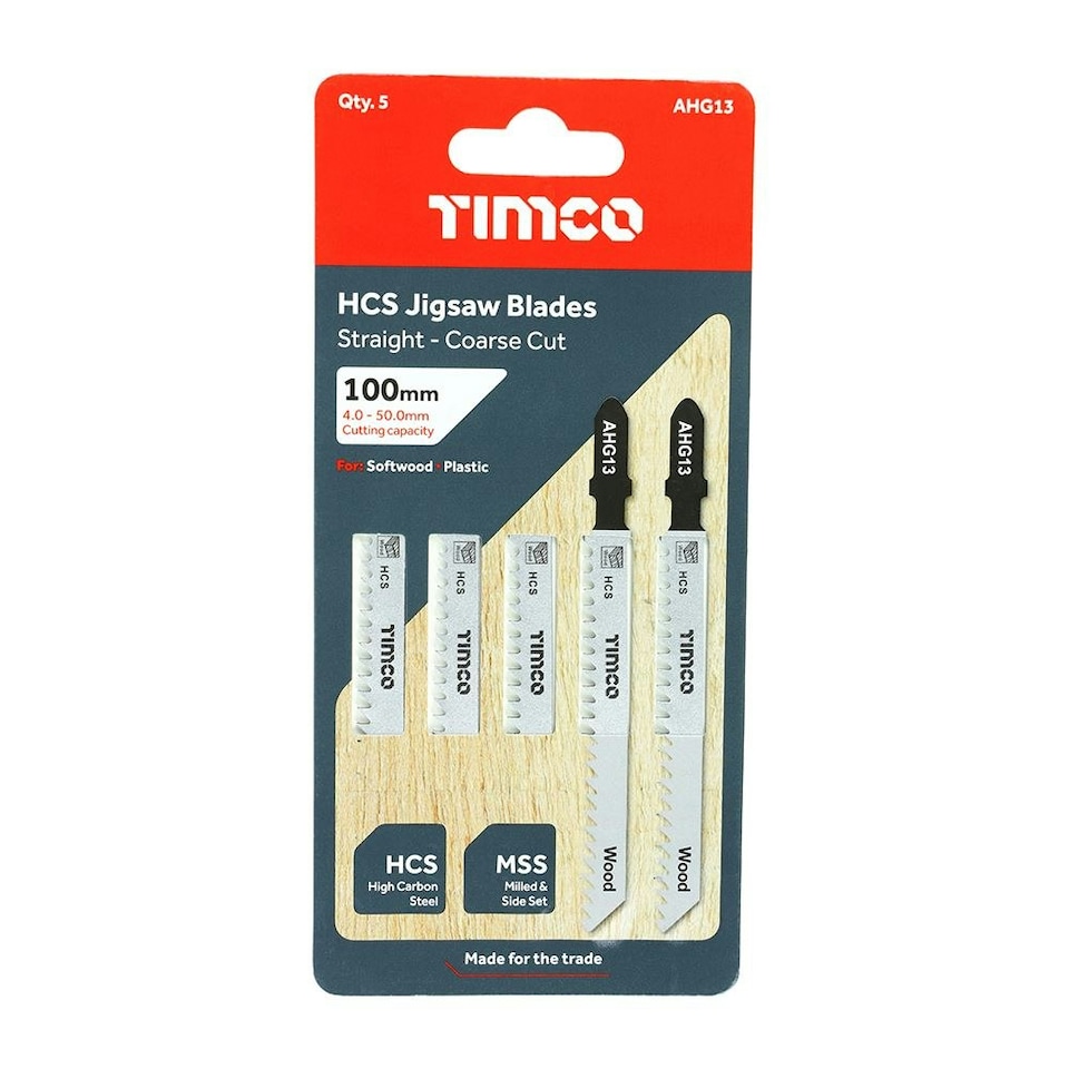 image 1 of Timco - Jigsaw Blades - Wood Cutting - HCS Blades (Size T111C - 5 Pieces)