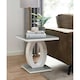 image 3 of Furniturebox Giovani Modern Grey White Halo High Gloss Glass Side End Table