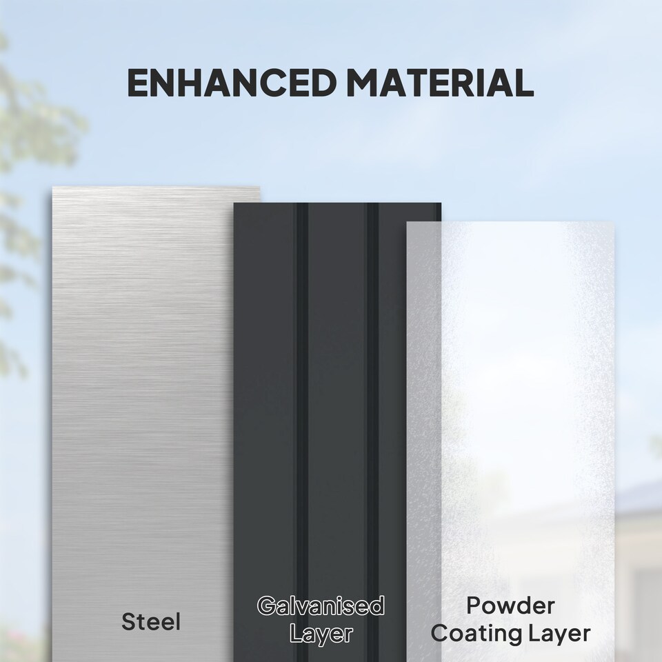 image 1 of Outsunny 400L Garden Storage Box Waterproof Metal Outdoor Storage Box with Lockable Lid, Storage Container Furniture Deck Box, 124 x 66 x 72 cm, Dark Grey