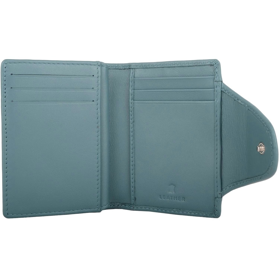 image 1 of Slim Line Genuine Soft Leather RFID Protected Credit Card Holder Purse Purple | Violet